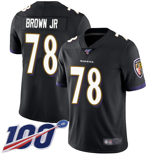 Baltimore Ravens Limited Black Men Orlando Brown Jr. Alternate Jersey NFL Football #78 100th Season Vapor Untouchable